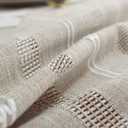 Gernaice Rustic Stripe Embroidered Tablecloth Heavy Small Square Tassel Cotton Linen Table Cloth Wrinkle Free Washable Table Cover for End Bedside Coffee Teapoy Table Tea Trolley Brown 36x36 Inch