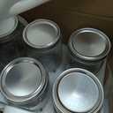 6 Pack 32 oz Mason Jars, Wide Mouth Mason Jars with Lids and Bands and 6 White Plastic Mason Jar Lids, Canning Jars for Overnight Oats, Food Storage, Dry Food, Snacks, Candies and More (Clear)