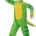 Morph Green Dinosaur Costume Kids, T-Rex Costume with Attached Feet/Tail - Quality Dino Outfit (4-6 Years)