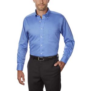 Van Heusen Regular Fit Twill Solid Button Down Collar Dress Shirt, Cobalt, XXX-Large