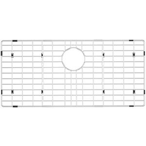 Sink Protectors for Kitchen Sink,Large Sink Rack,Stainless Steel Sink Grid for Bottom of Sink 28.6"X 14",Metal Sink Grate with Strainer,Rear Drain for Single Bowl with Corner Radius,1 pack