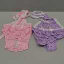 2 Pieces Washable Female Diapers with Suspender Comfort Reusable Doggy Diapers Reusable Puppy Sanitary Panties Dog Underwear Diaper for Small Girl Dogs in Period Heat (Pink&Purple,3XL)