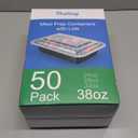 Dealusy 50 Pack (100-Piece) 38 oz Meal Prep Containers Reusable with Lids, Sturdy Leakproof & Food Safe, Microwave, Freezer, Dishwasher Safe Prep Containers, To Go Take Out Plastic Food Storage