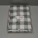 Smiry Rectangle Picnic Table Cloth, Elastic Waterproof Fitted Vinyl Tablecloths, Flannel Backed Buffalo Plaid Table Covers for Dining, Camping, Outdoor (White and Grey, 30" x 60")