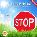 T&R Large Stop Sign Street Road Sign 24 x 24 Inches. Engineer Grade Reflective Sheeting, Rust Free Aluminum, Weather Resistant, Waterproof, Fade Resistant, 2 Pre-drilled Holes