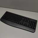 QUASIO Wireless Keyboard, 2.4G Full-Sized Ergonomic Wireless Computer Keyboard with Wrist Rest for Windows, Mac OS Laptop/PC/Desktop/Notebook(Black)