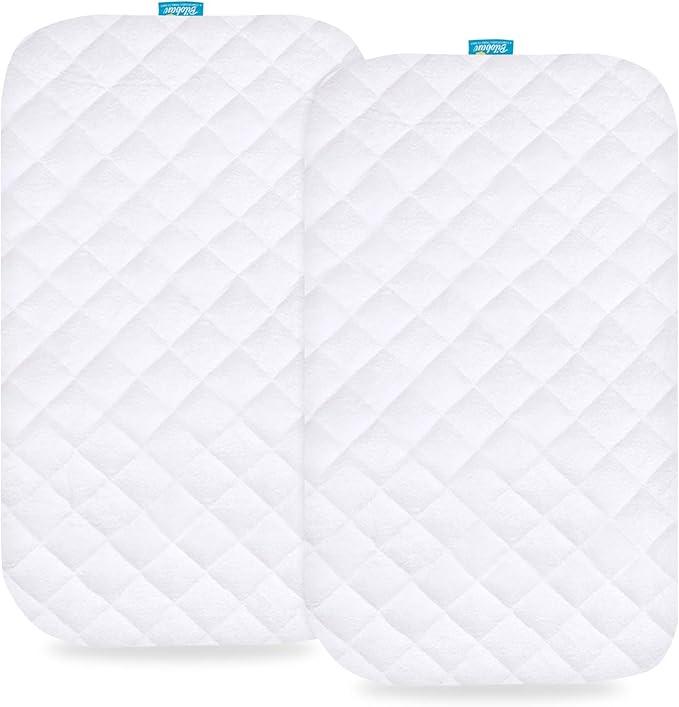 Waterproof Bassinet Mattress Pad Cover Compatible with Baby Delight Beside Me Dreamer Bassinet, 2 Pack, Ultra Soft Surface, Breathable and Easy Care