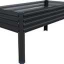 DIIYIV Galvanized Raised Garden Bed with Legs,48x24x30in Elevated Planter Box for Backyard,Garden, Patio, Balcony, 350lb Capacity,Planters for Outdoor Plants,Black