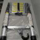 10.5ft Telescoping Ladder, Multi-Purpose Collapsible Ladder with Hook, Aluminum Extension Ladders for Home, Folding Telescoping Ladder for RV, Attic, Daily Use at Home, 330 lbs