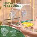 SUNALLY Window Bird Feeder for Outdoors, Clear Feeders Window Mounted with Strong Suction Cups, Fummingbird Feeder for Viewing Inside, Oriole, Finch Bird Watching for Cats, Elderly, Kids
