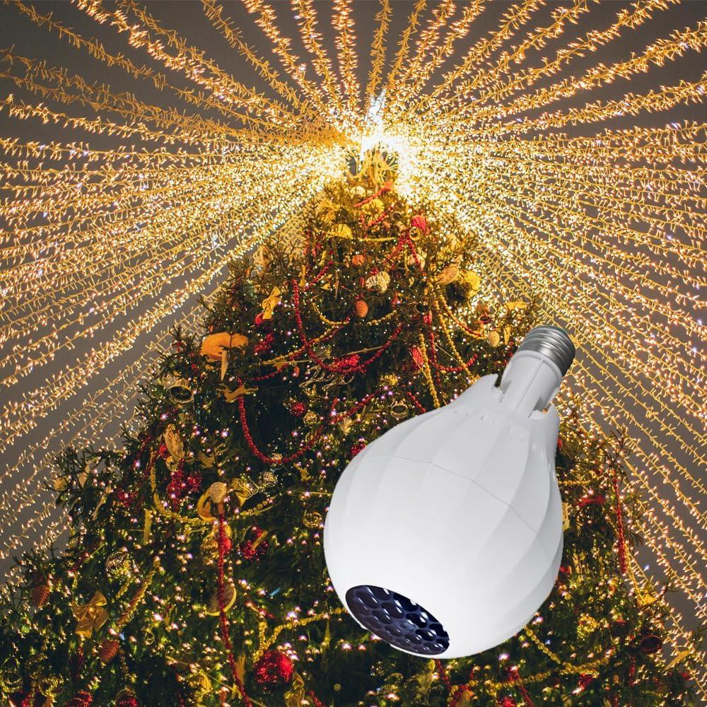 Snowflake Car Rotating LED Lights Christmas Lights Moving LED Lamp E27 Base 4W Crystal Ball Stage Light for Birthday, Holiday, Wedding, Party, Christmas Decoration (04)