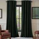 Nemia Dark Green Velvet Curtains Thermal Insulated Blackout Curtain for Bedroom Window Living Room Darkening Luxury Vintage 90 Inches Long Heavy Drapes Panels Back Tab Set of 2