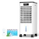 Feculs Portable Air Conditioners No Windows Needed, 3-IN-1 Swamp Cooler, Evaporative Air Cooler, 4 Modes & 3 Speeds, 2-Gal Water Tank for Long Cooling, Max 20 FT/S Remote Control, 12 Hours Timer