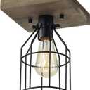 Koko 1-Light Wood and Metal Cage Flush Mount