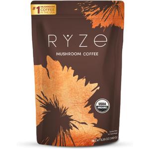 RYZE SUPERFOODS Mushroom Coffee USDA Organic with 6 Adaptogenic Mushrooms and MCT Oil, USA Grown Instant Coffee for Better Energy, Focus, Digestion, Immunity with Lions Mane & Turkey Tail, 30 servings (6.35 Ounces (Pack of 1))