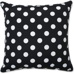 Pillow Perfect Outdoor | Indoor Polka Dot Black 25 Floor Pillow Black 25 X 25 X 5