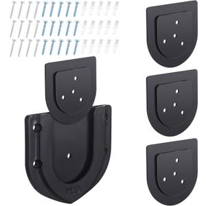 3 Sets Dart Board Mounting Bracket Dartboard Stand Holder Backing Accessories Portable Professional U Shaped Dart Board Wall Protectors with Screws Hanging Hardware (Black)