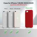 Miracase Ultra Slim Designed for iPhone SE Case 2022(3rd Gen)/iPhone SE 2020 Case(2nd Gen)/iPhone 7 Case/iPhone 8 Case with Screen Protector, Multi-Color Silicone Shockproof Phone Case(Glossy Red)