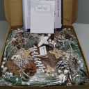 24 Inch Winter Wreaths for Front Door Outside- Pinkpuii Artificial Outdoor Christmas Wreath with Pinecones,White Berries and Welcome Sign,Xmas Holiday Winter Decorations for Home Farmhuse Door Decor