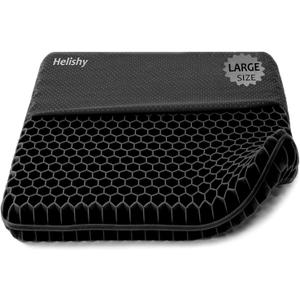 Extra Large Gel Seat Cushion, 17x17inch Double Thick Egg Gel Cushion for Pressure Pain Relief, Breathable Wheelchair Cushion Chair Pads for Car Seat Office Chair (Black) (Extra large (17x17x1.7inch), 2-black)