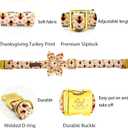Elegant Little Tail Dog Collar with Thanksgiving Turkey Print, Flower Girl Boy Dog Collar for Small Dogs (Small (Pack of 1))