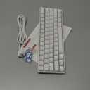 HK GAMING GK61 Mechanical Gaming Keyboard - 61 Keys Multi Color RGB Illuminated LED Backlit Wired Programmable for PC/Mac Gamer (Gateron Optical Brown, White)