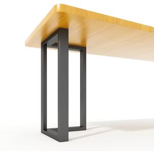 Luffioner Metal Table Legs Bench Legs, Heavy Duty Square Tube Desk Legs Furniture Legs for Coffee/Dining/Side Table (L Shape, 28"X 17.7")