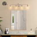 VONLUCE Bathroom Light Fixtures, 4-Light Vanity Light with Globe Glass Shades E26 Sockets, Bathroom Lights Over Mirror for Bedroom Hallway Living Room, Brushed Nickel Finish, ETL Certificated