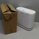 JOYBOS Bathroom Trash Cans,Adsorption Garbage Can with Press Type Lid,10L Dogproof Slim Plastic Narrow Trash Bin,3 Gallon Garbage Bin for Home,Office and Narrow Place