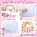 Geelin 47" Princess Carriage Cardboard Cutout Stand up Pink Princess Birthday Party Decoration Life Size Photo Booth Props for Girl Themed Birthday Backdrop Background Party Supplies