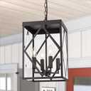11" Outdoor Pendant Light Exterior Hanging Lantern, Farmhouse Oil Rubbed Brozne Outside Chandelier Light Fixture Ceiling Mount Hanging Porch Light with Clear Glass for Front Porch Entrance