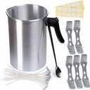 ENCANLIGHT Candle Making Supplies Kit, 101oz Aluminum Candle Wax Melting Pot, Wick Centering Device, Wick Sticker and Mixing Spoon for Candle Making, Soap Making or DIY Crafts