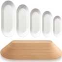 Sunnychicc 5 Pcs Ceramic Mold for Clay Wooden Pottery Clay Molds for Pottery Ceramic Plate for Slump Tools for Handbuilding Craft(Oval,11.61-16.34")