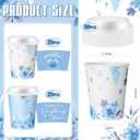 Meanplan 48 Pack 8 oz Little Pumpkin Baby Shower Coffee Cup with Lids and Sleeves A Sweet Little Pumpkin is On The Way Paper Disposable Cup For Thanksgiving Baby Shower Gender Reveal Party(Blue)