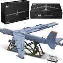 MISINI M8028 1:50 B-52H Stratofortress Bomber Building Blocks Set, Large MOC Military Aircraft Model with Stand, Collectible Display Fighter Gift for Military Fans and Adults-5196 Pieces