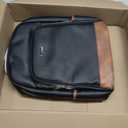 CLUCI Leather Backpack for Women 15.6 inch Laptop Backpack Purse Computer Backpack for Travel Airplane Casual Daypack Beige with Brown