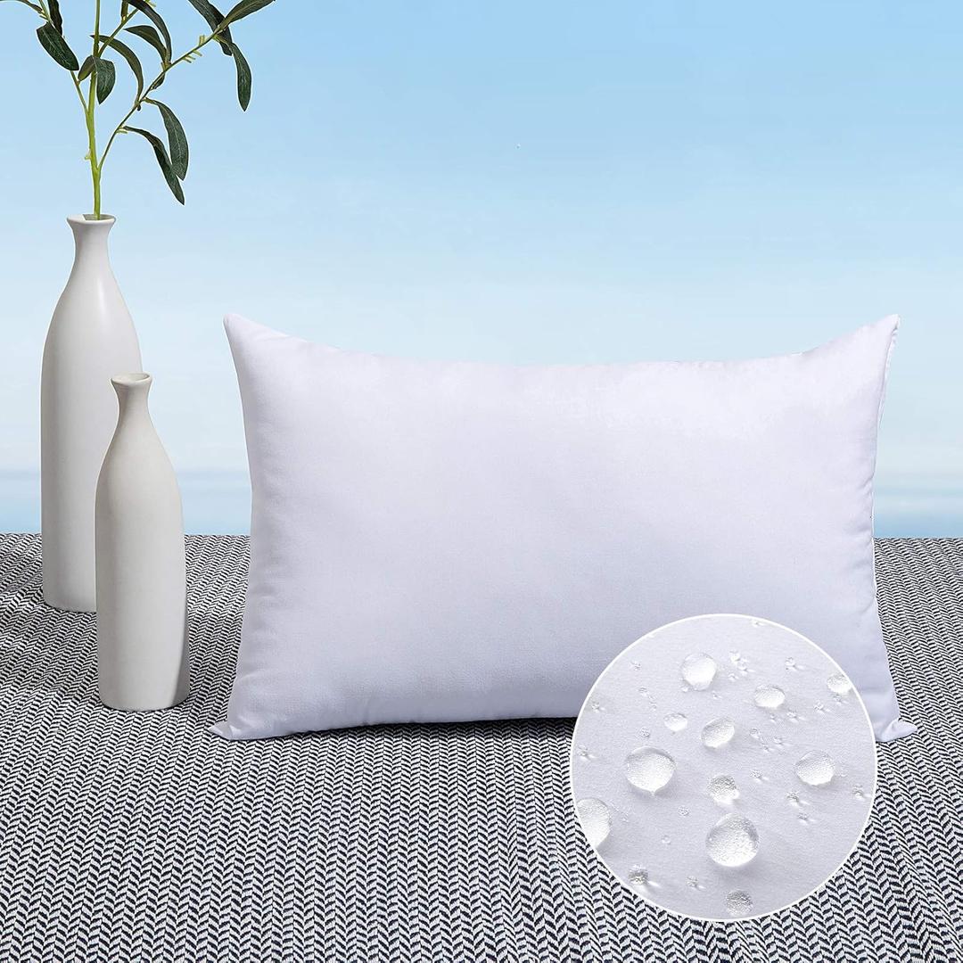 MIULEE Outdoor Pillows 12x20 Pillow Insert Throw Pillow Insert, Water-Resistant Premium Outdoor Pillow Stuffer Sham Rectangle for Couch Sofa Patio Furniture Cushion Porch Swing