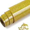 Gold Glitter HTV Heat Transfer Vinyl Rolls - 12" x10ft Glitter Gold Iron On Vinyl for Cricut and Shirts, Easy to Cut & Weed & Transfers for Heat Press Vinyls DIY Design