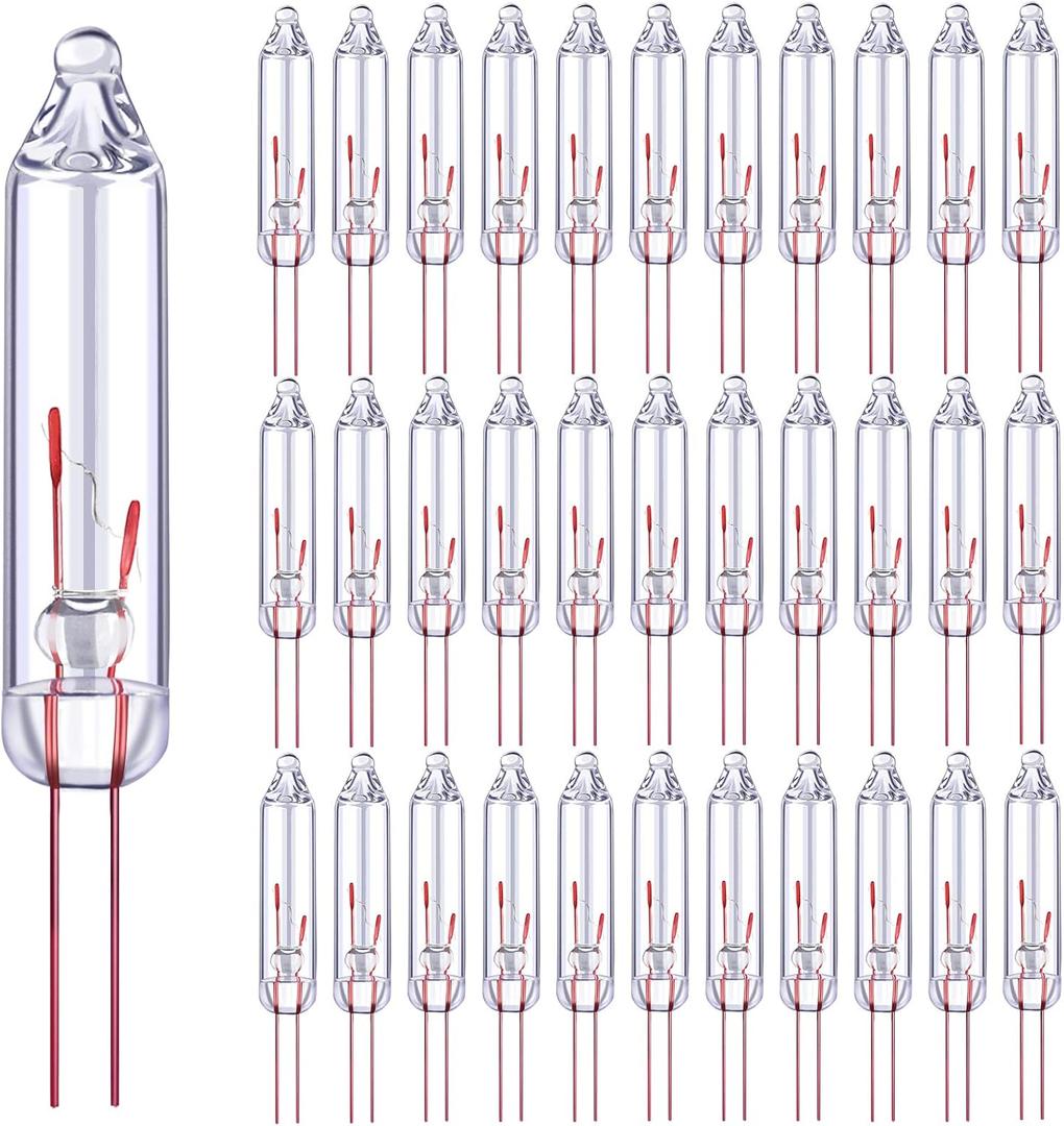 Ruisita 120 Pieces 3.5V Clear Mini Christmas Replacement Bulbs, 125 mA, 0.43 Watt Bulbs for Christmas Trees and Incandescent String Lights Set Supply (120)