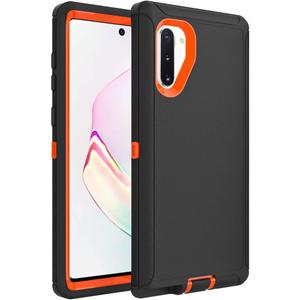 Case for Galaxy Note 10 Plus, Heavy-Duty Tough Rugged Shockproof Drop Protective Cover Cases for Samsung Galaxy Note 10 Plus, Black+Orange