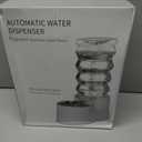 RIZZARI Large Water Dispenser for Dogs: 9L Automatic Stainless Steel Gravity Raised Pet Feeder with Specialized Brush and Triple Filter for Senior Pet Dogs with Neck Pain Garage Living Room (White)