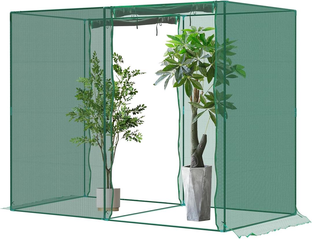 8'x4'x6' Crop Cage Plant Protection Netting Tent | Easy Installment Mesh Tent with Zippers for Vegetables Fruits and Plant | Suitable for Garden Yard and Lawn (4' x 8')