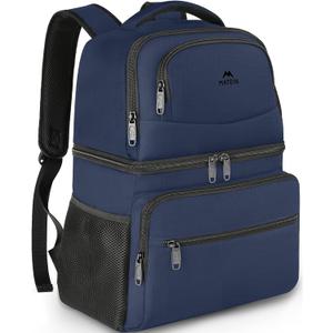 MATEIN Cooler Backpack, 26 Cans Insulated Lunch Backpack for Men Women, Leakproof Double Layer Lunch Cooler Bag Lightweight Soft Lunch Backpack with Cooler Compartment, Beach Camping Hiking Beer Gifts (Blue)