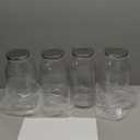 novelinks 64 oz Large Plastic Mason Jars with Airtight Lids, 4 Pack Big Jars Wide Mouth and Plastic Storage Containers for Pantry, Pickle, Sauce, Sugar (4 Pack,Silver)