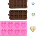 Geometric Heart Silicone Molds (3 pcs) - Mini Heart Shapes for Ice Cubes, Chocolate & Fun Shapes