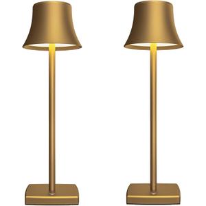 SAKRINGT 2 Pack LED Cordless Table Lamps Rechargeable,5000mAh Battery Operated Table Light,3 Color Stepless Dimming,Portable Small Desk Lamp in Aluminum for Party Patio Restaurant Indoor/Outdoor