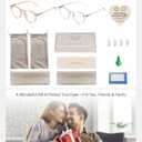 2 x Blue Light Glasses for Woman, Blue Light Blocking Lightweight Round Eyeglasses for Computer TV Gaming Phone Screen,Eye Strain (Champagne+crystal)