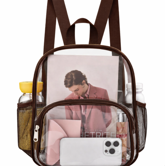 Clear Backpack for Stadium Events Clear Backpack 12x12x6 with Front Pocket for Concert Sport Fashion Women Backpack Events Work Travel