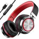INFURTURE USB C Headphones Wired with Mic & Volume Control, Noise Isolating Over-Ear Headphones, Tangle-Free Plaiting Line, Foldable Headphone for School/Travel/iPad,Tablet,iPhone 17/16/15