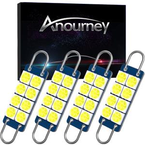 561 Led Bulb,Super Bright White 5050 Chips Latest 44mm Rigid Loop 1.73in Festoon bulbs,Replacement for Car Interior Map Dome Courtesy Lights,561 562 567 Led Bulbs(Pack of 4)